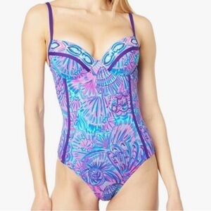 Lilly Pulitzer Pink and Blue One Piece Swimsuit
